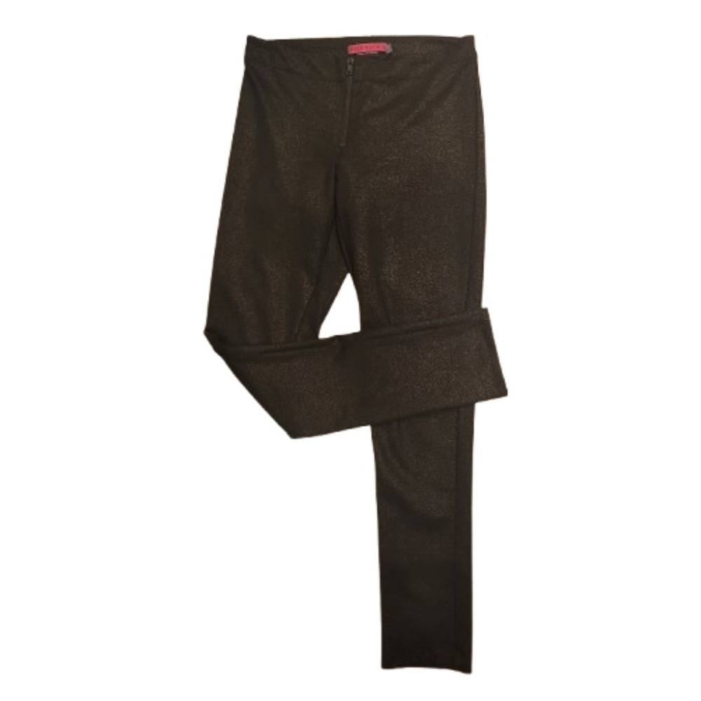 Alice + Olivia Glitter Gold Thread On Black Fabric Pants Size 2